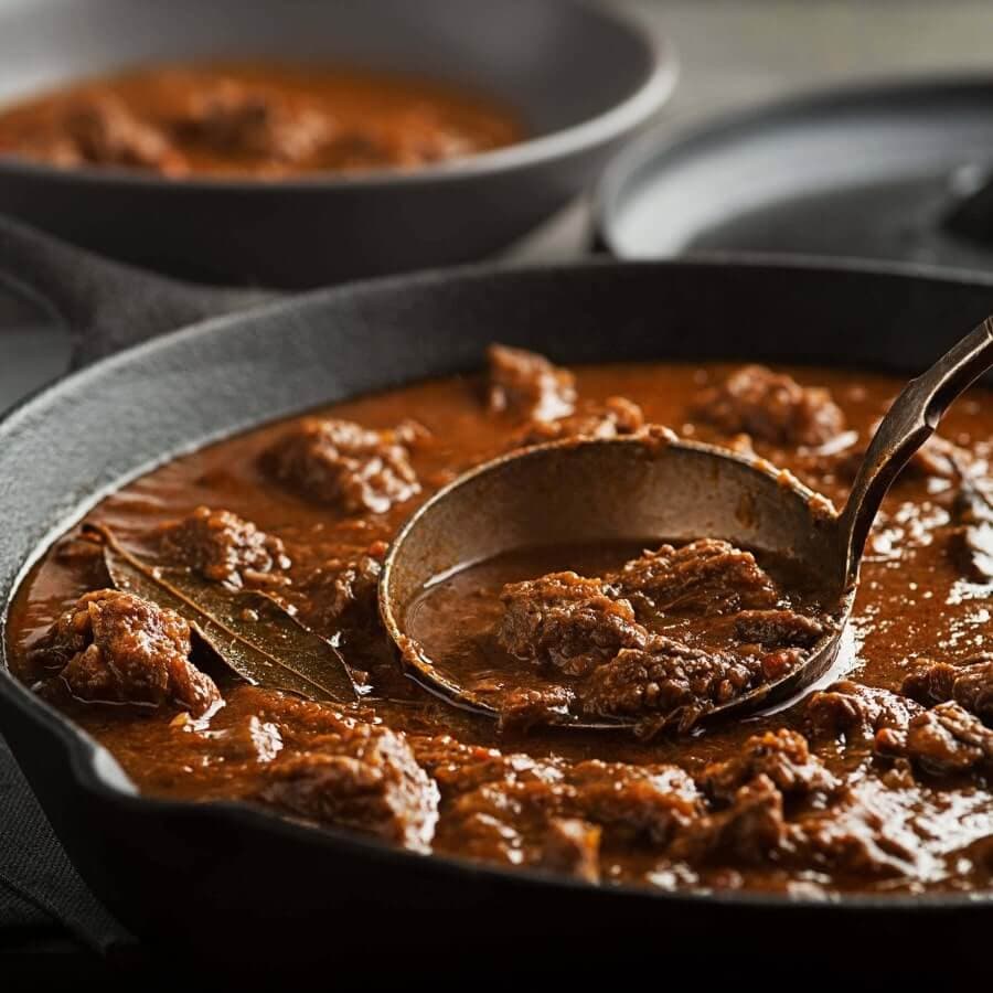 Rich and delicious traditional Hungarian beef goulash.